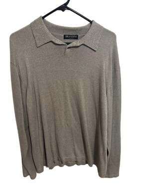 Brandini le collezioni Men's Long Sleeve Knit Polo Sweater Size XL